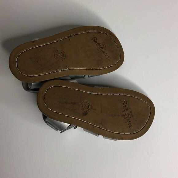 Salt Water Sz 8 Sandals Silver Leather - Picture 6 of 6